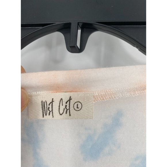 Wst Cst NWT Lightning Tiger Tie Dye Short Sleeve Crew Neck Tee Blue Pink Lrg New - Picture 6 of 7